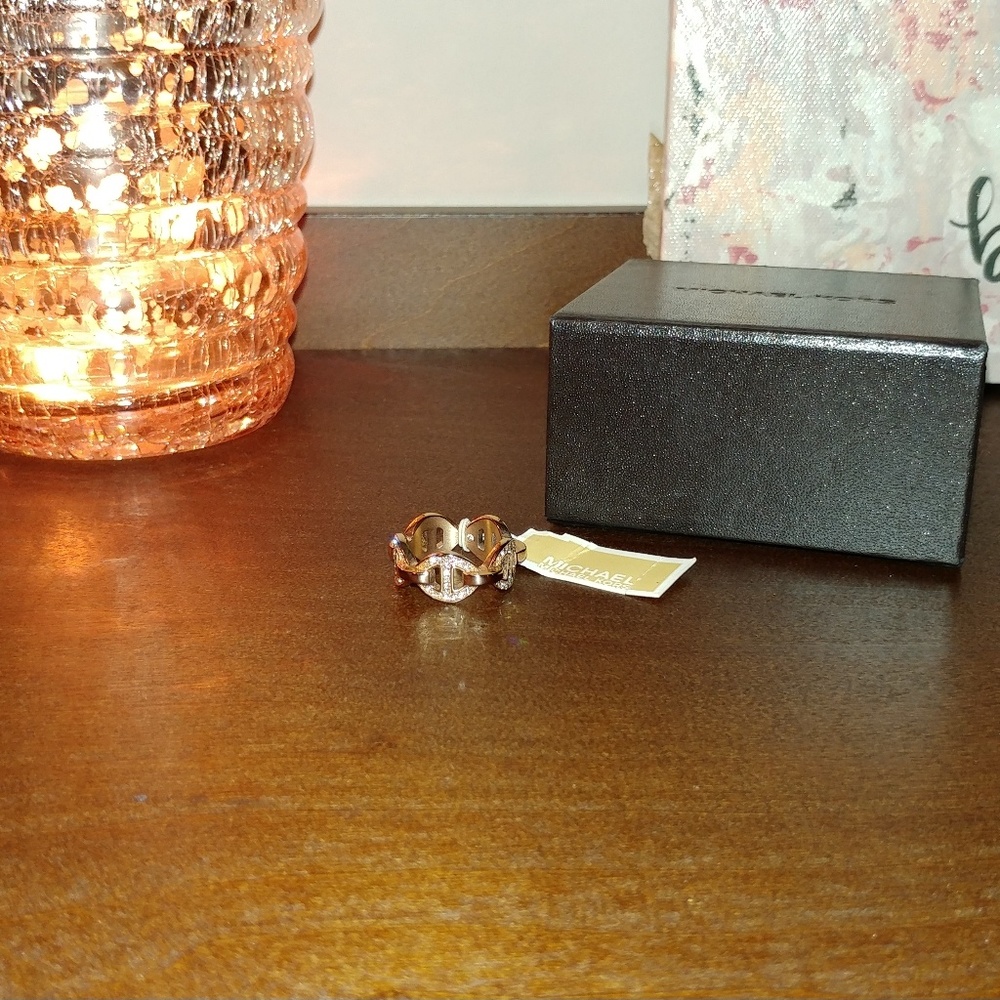 Michael Kors Maritime Rose Gold Pave Ring